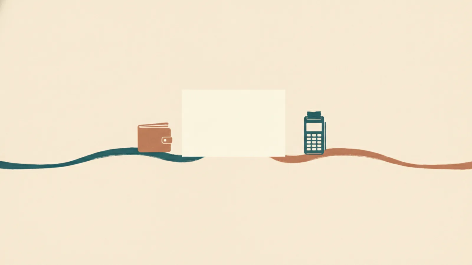 Illustration of an invoice splitting into a wallet route and a direct payment terminal