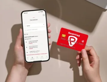 PassportCard card and smartphone showing the PassportCard app