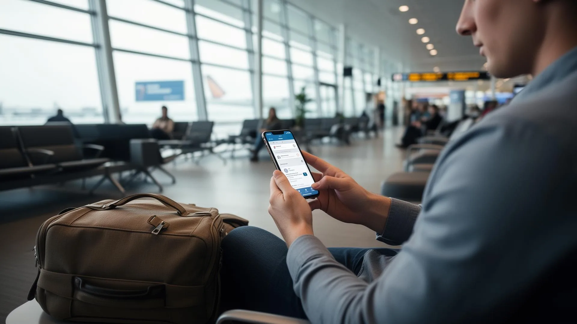 PassportCard app on a phone while travelling